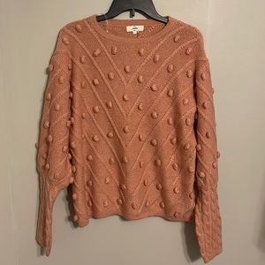 Peachy coral pom sweater